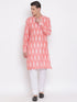 VASTRAMAY Men's Pink Cotton Kurta and Pyjama Set